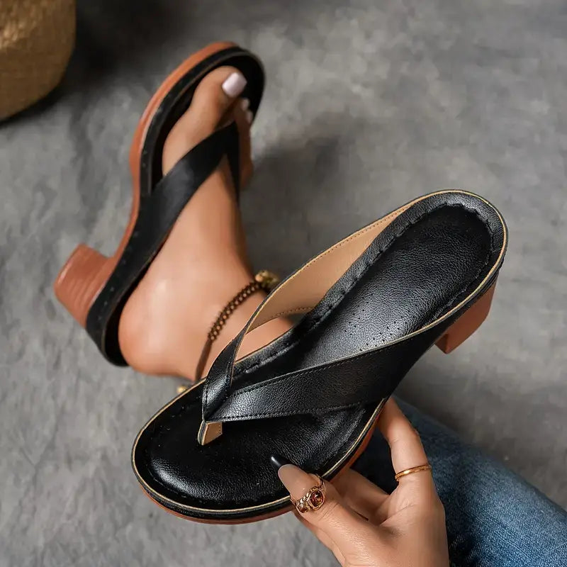 FALUVA Amara Chunky Heel Sandals