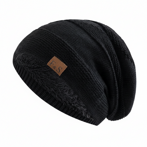 FALUVA Arlo Knit Beanie - Plush Soft Ribbed Black
