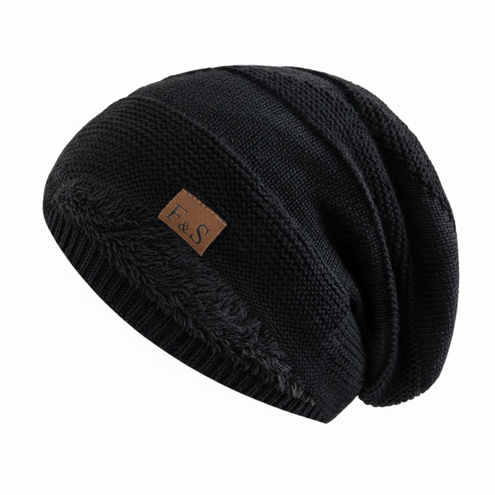 FALUVA Arlo Knit Beanie - Plush Soft Ribbed Black