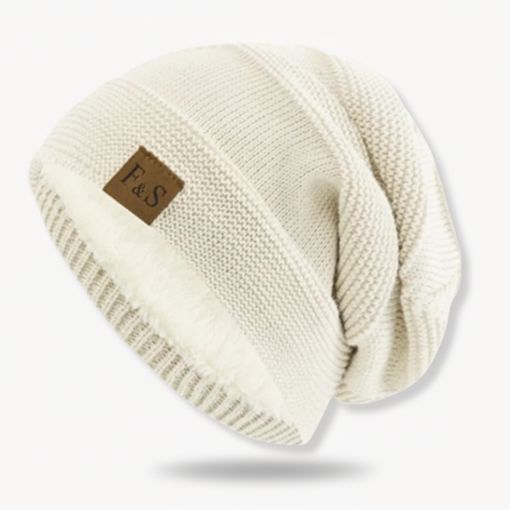FALUVA Arlo Knit Beanie - Plush Soft Ribbed White