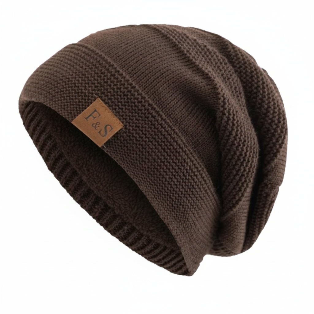 FALUVA Arlo Knit Beanie - Plush Soft Ribbed Coffee