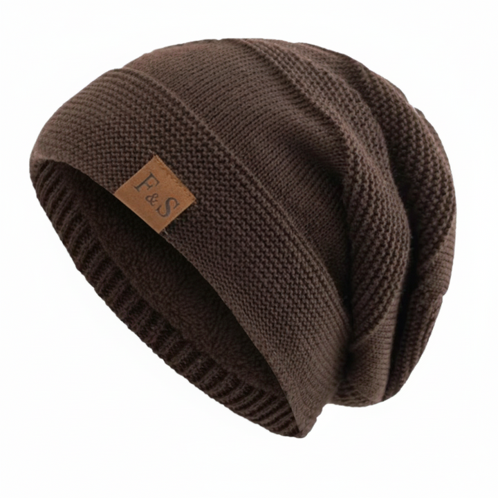 FALUVA Arlo Knit Beanie - Plush Soft Ribbed Coffee