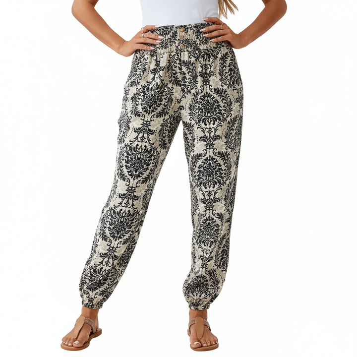 FALUVA Cleo Ethnic Jogger Pants - Tribal Graphic Print Multicolor 2