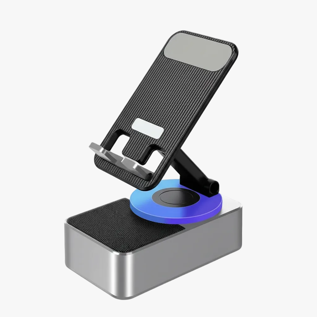 FALUVA Cue 3-in-1 Speaker Stand - Foldable Power Bank Grey