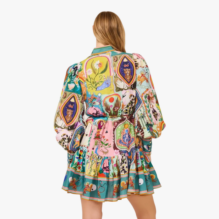 FALUVA Elena Shirt Mini Dress - Balloon Sleeve