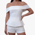 FALUVA Elena Two-Piece Set - Cotton & Linen Blend White
