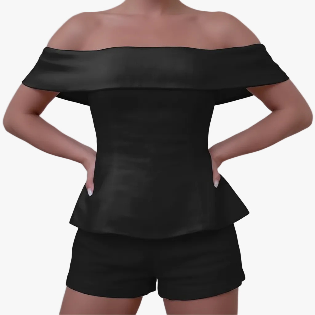 FALUVA Elena Two-Piece Set - Cotton & Linen Blend Black