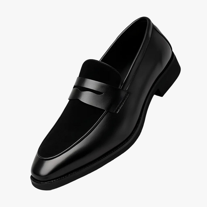 FALUVA Enzo Italian Penny Loafers Black