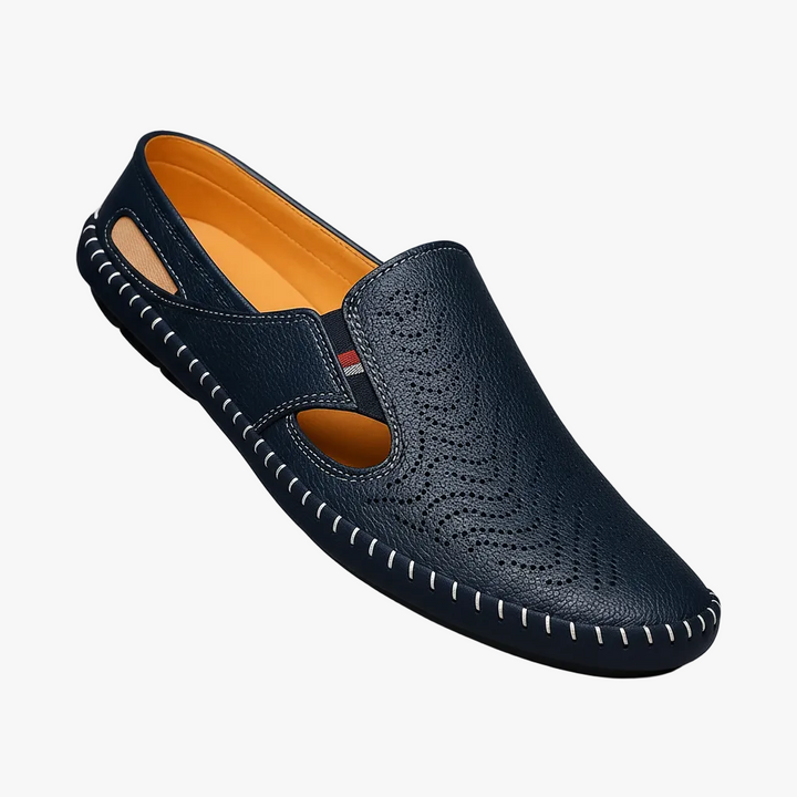 FALUVA Enzo Leather Sandals Navy