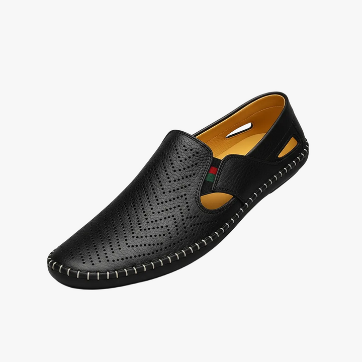 FALUVA Enzo Leather Sandals Black