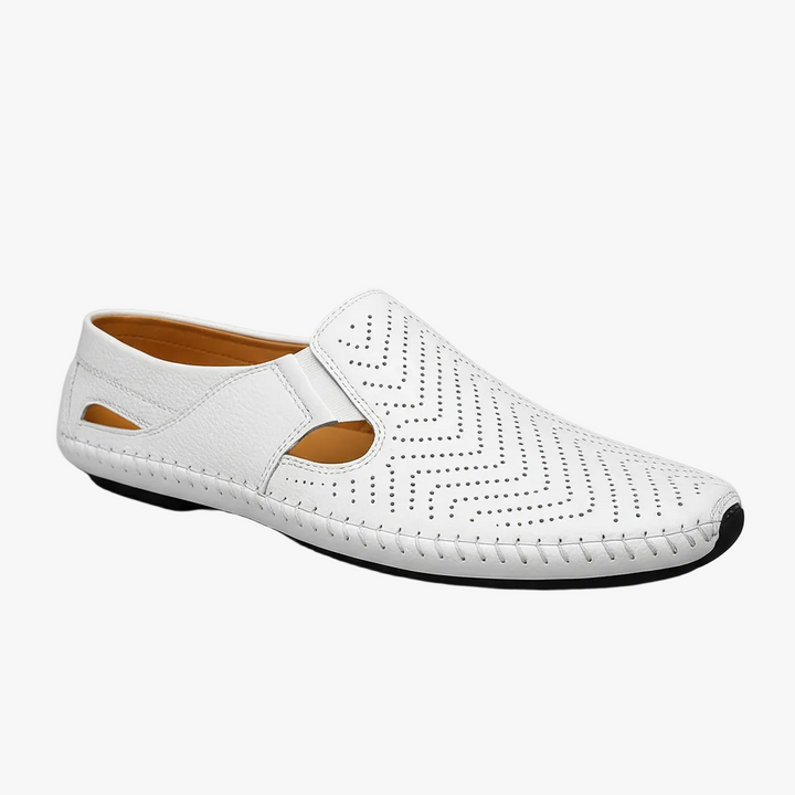 FALUVA Enzo Leather Sandals White