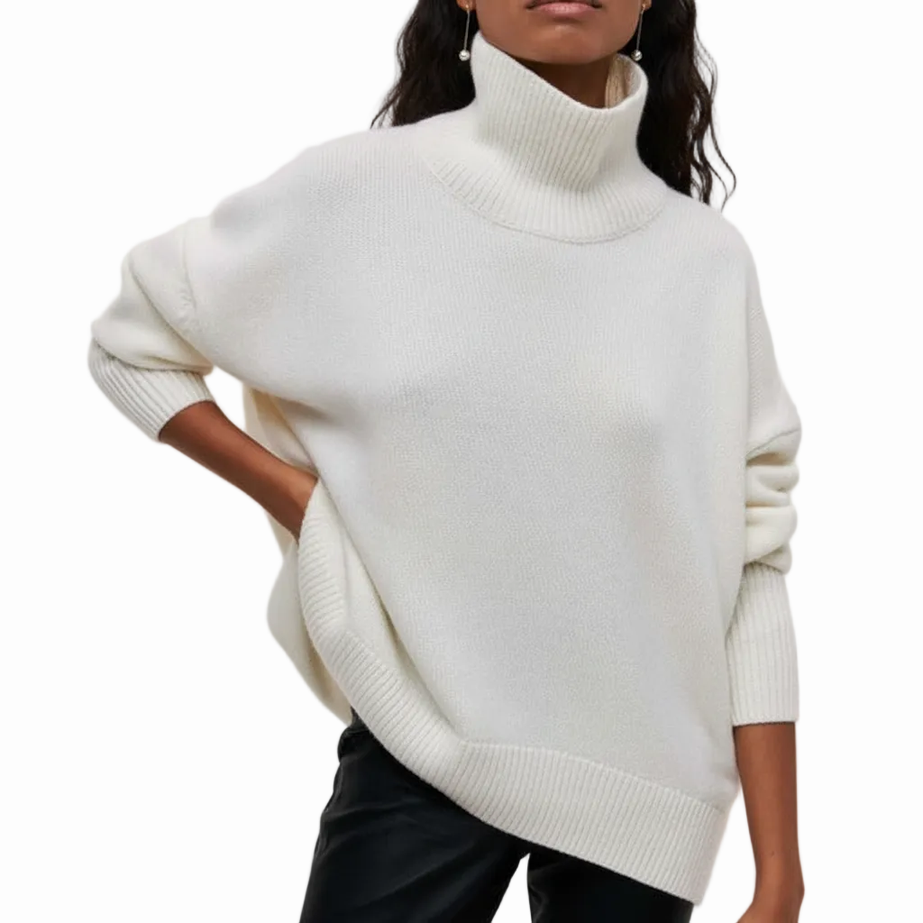 FALUVA Evi High-Neck Sweater White