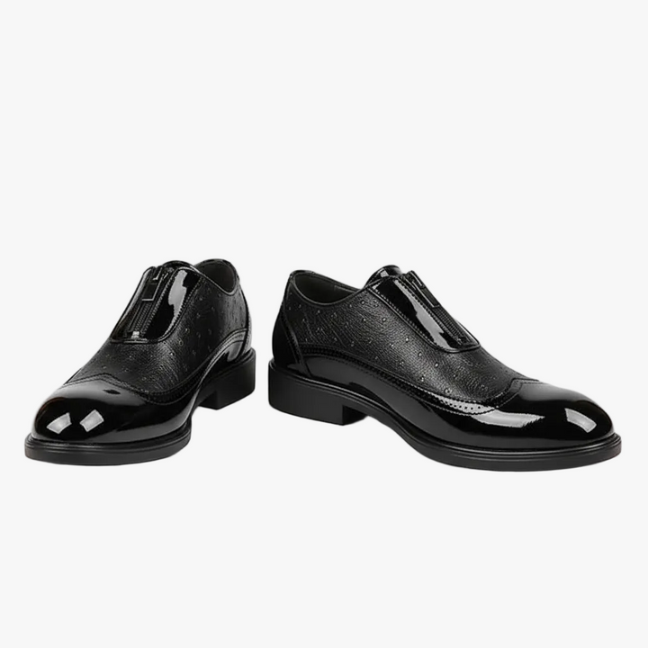 FALUVA Felix Oxford Shoes - Ostrich Leather Black