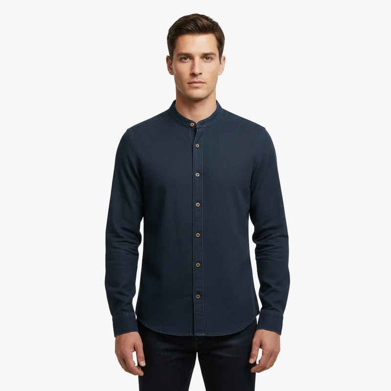 FALUVA Garth Kyoto Japan Style Shirt Navy
