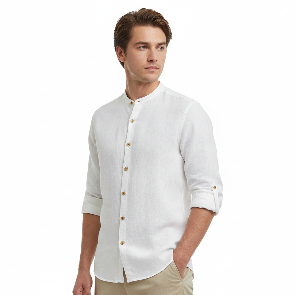 FALUVA Garth Kyoto Japan Style Shirt White