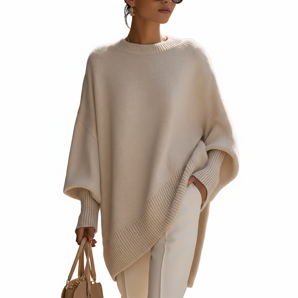 FALUVA Gey Sweater - Elegant Graceful Silhouette Beige