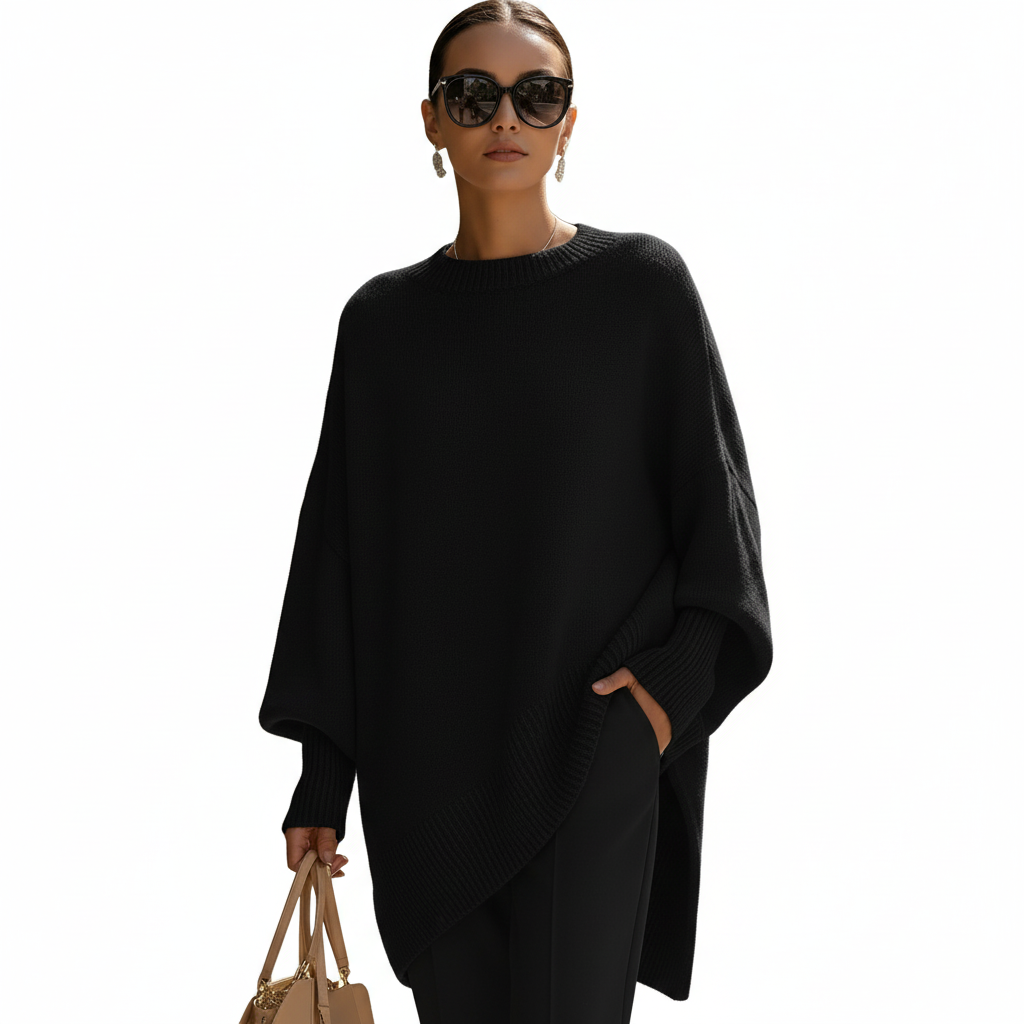 FALUVA Gey Sweater - Elegant Graceful Silhouette Black