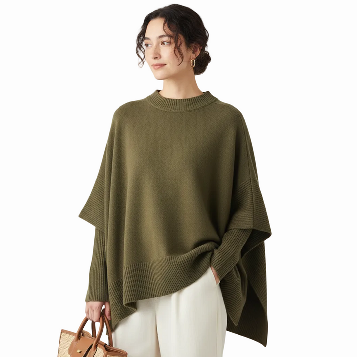 FALUVA Gey Sweater - Elegant Graceful Silhouette Olive Green