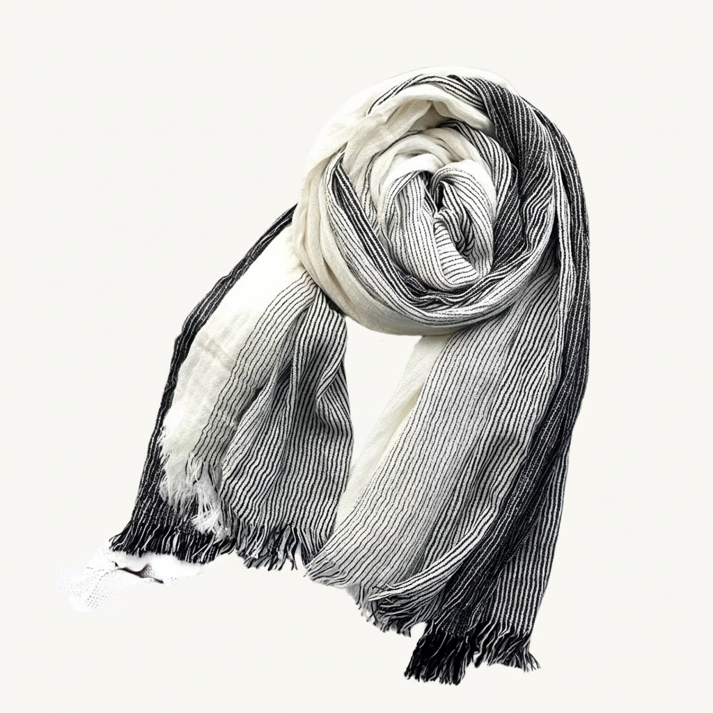 FALUVA Hubert Scarf - Cannes Harbor Striped Design White