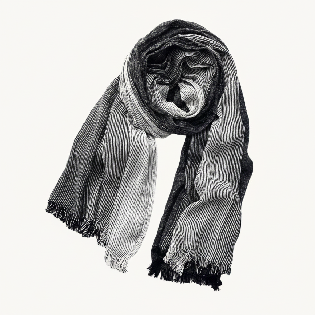 FALUVA Hubert Scarf - Cannes Harbor Striped Design Black
