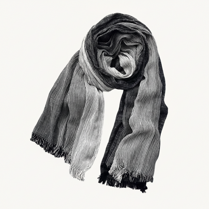 FALUVA Hubert Scarf - Cannes Harbor Striped Design Black