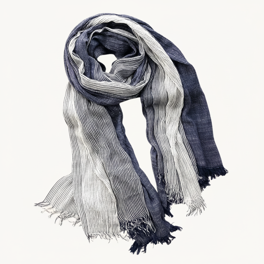 FALUVA Hubert Scarf - Cannes Harbor Striped Design Navy