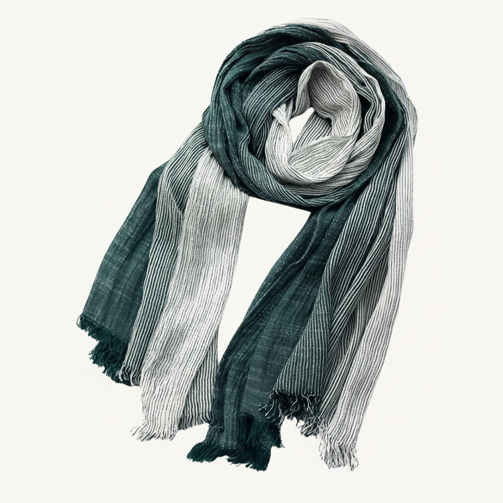 FALUVA Hubert Scarf - Cannes Harbor Striped Design Green
