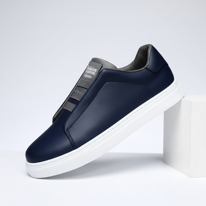 FALUVA Jeff Leather Sneakers Navy Blue