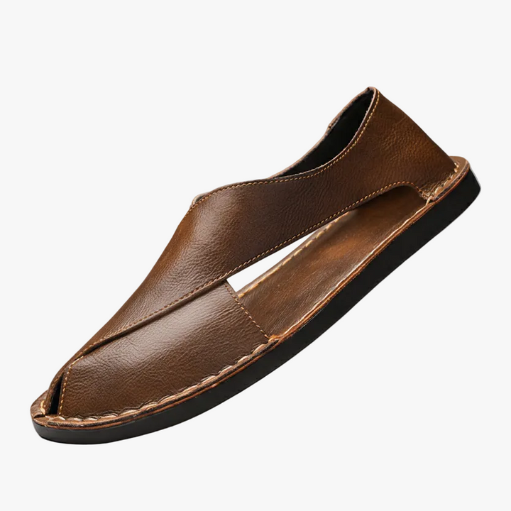 FALUVA Julian Genuine Leather Sandals Brown