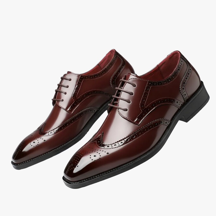 FALUVA Julian Leather Brogue Dress Shoes Brown