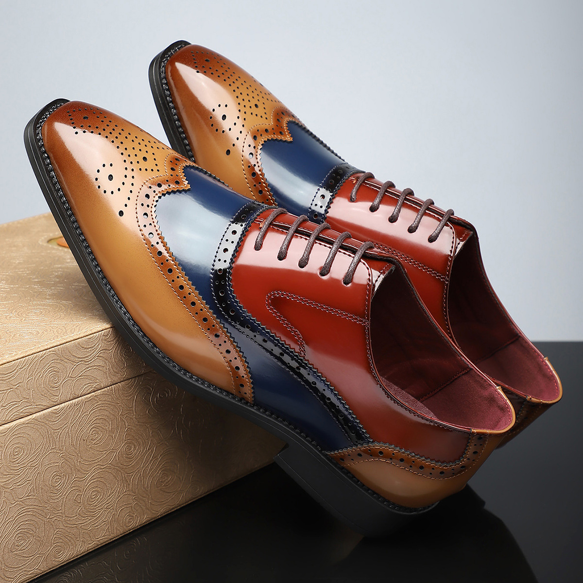 FALUVA Julian Leather Brogue Dress Shoes