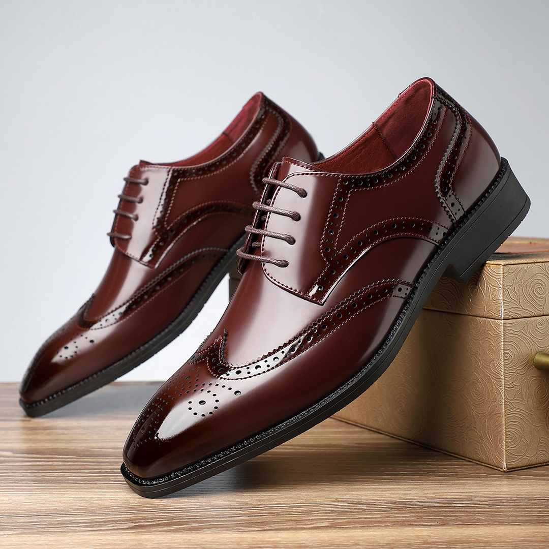 FALUVA Julian Leather Brogue Dress Shoes