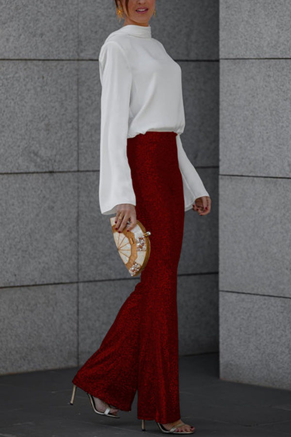 FALUVA Kiara Sequin Flare Pants