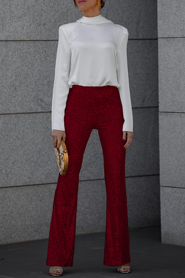 FALUVA Kiara Sequin Flare Pants