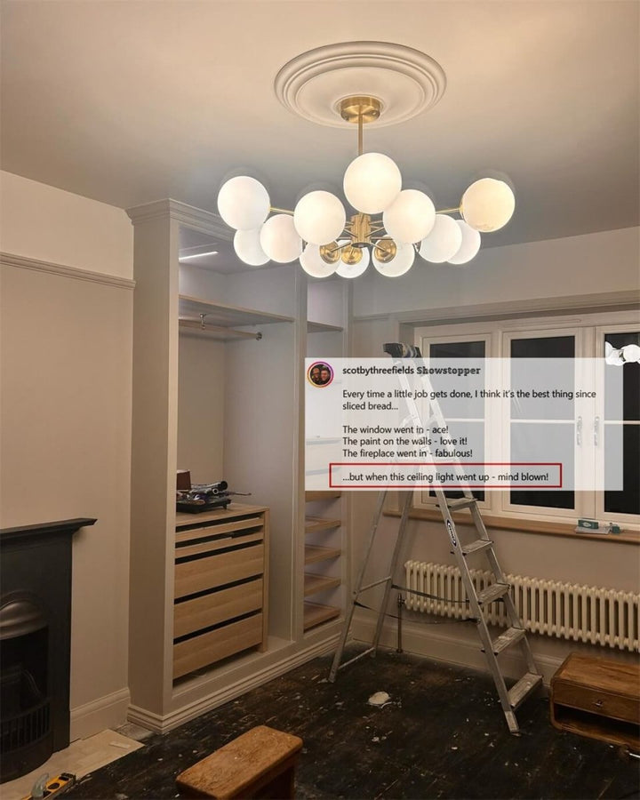FALUVA Koda Two-Tier Sputnik Opal Globe Chandelier