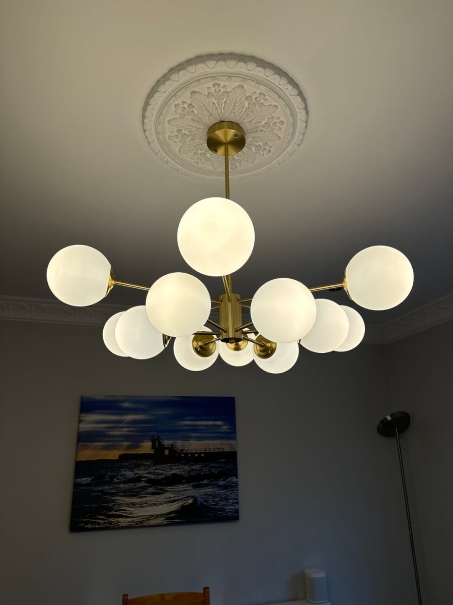FALUVA Koda Two-Tier Sputnik Opal Globe Chandelier