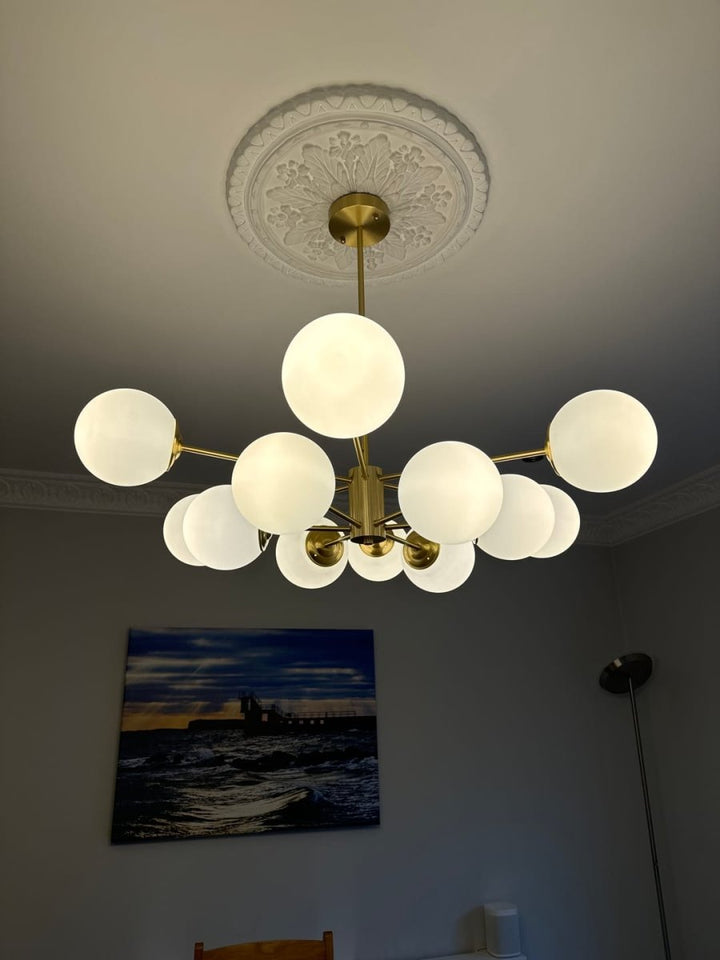 FALUVA Koda Two-Tier Sputnik Opal Globe Chandelier