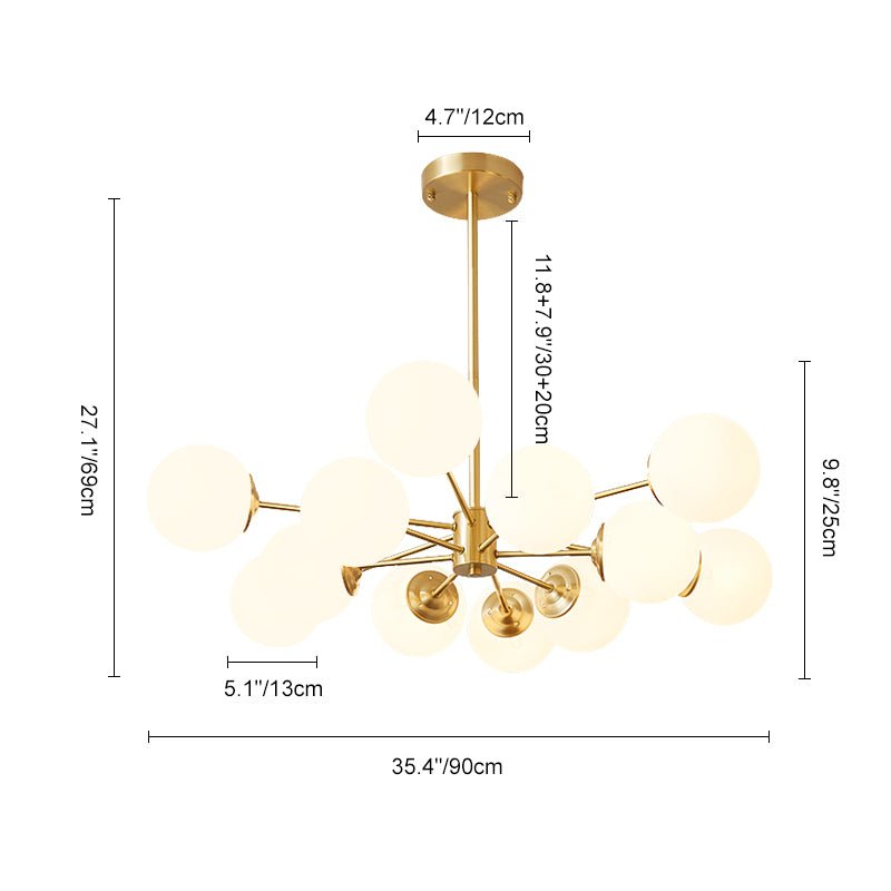 FALUVA Koda Two-Tier Sputnik Opal Globe Chandelier