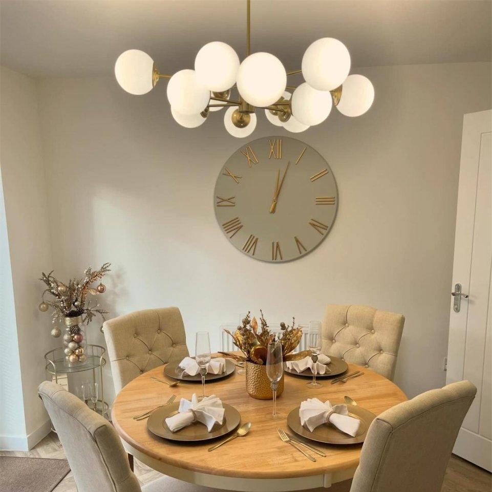 FALUVA Koda Two-Tier Sputnik Opal Globe Chandelier