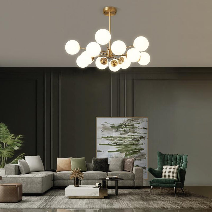 FALUVA Koda Two-Tier Sputnik Opal Globe Chandelier