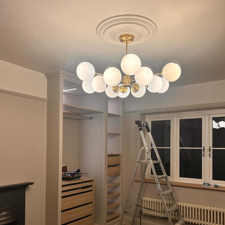 FALUVA Koda Two-Tier Sputnik Opal Globe Chandelier