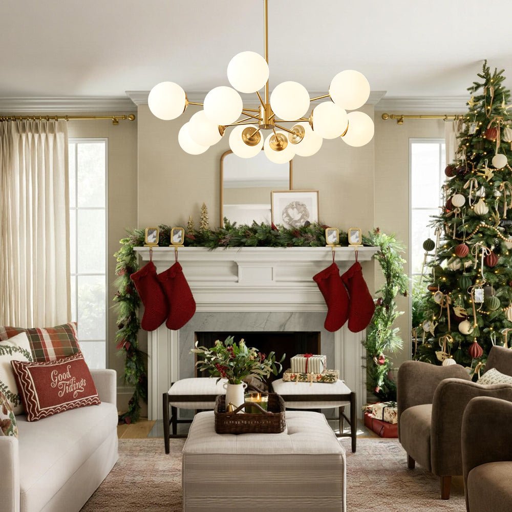 FALUVA Koda Two-Tier Sputnik Opal Globe Chandelier