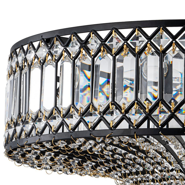 FALUVA Luca Carved Crystal Drum Semi Flush Mount