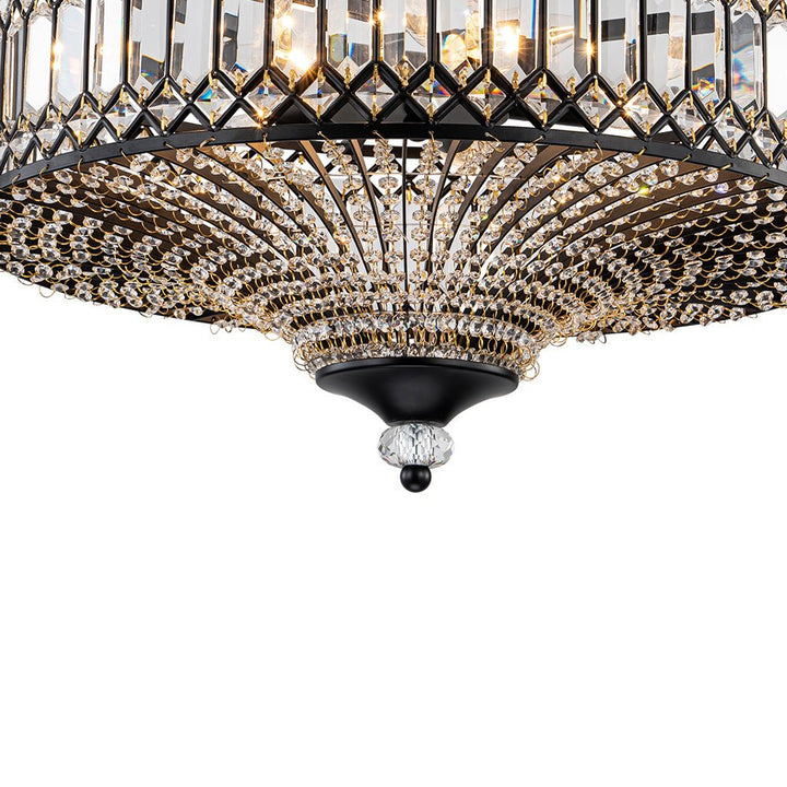 FALUVA Luca Carved Crystal Drum Semi Flush Mount
