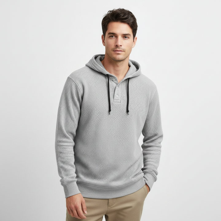 FALUVA Luca Waffle Hoodie Charcoal