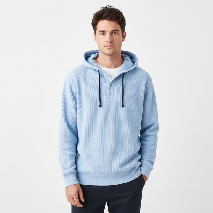 FALUVA Luca Waffle Hoodie Blue