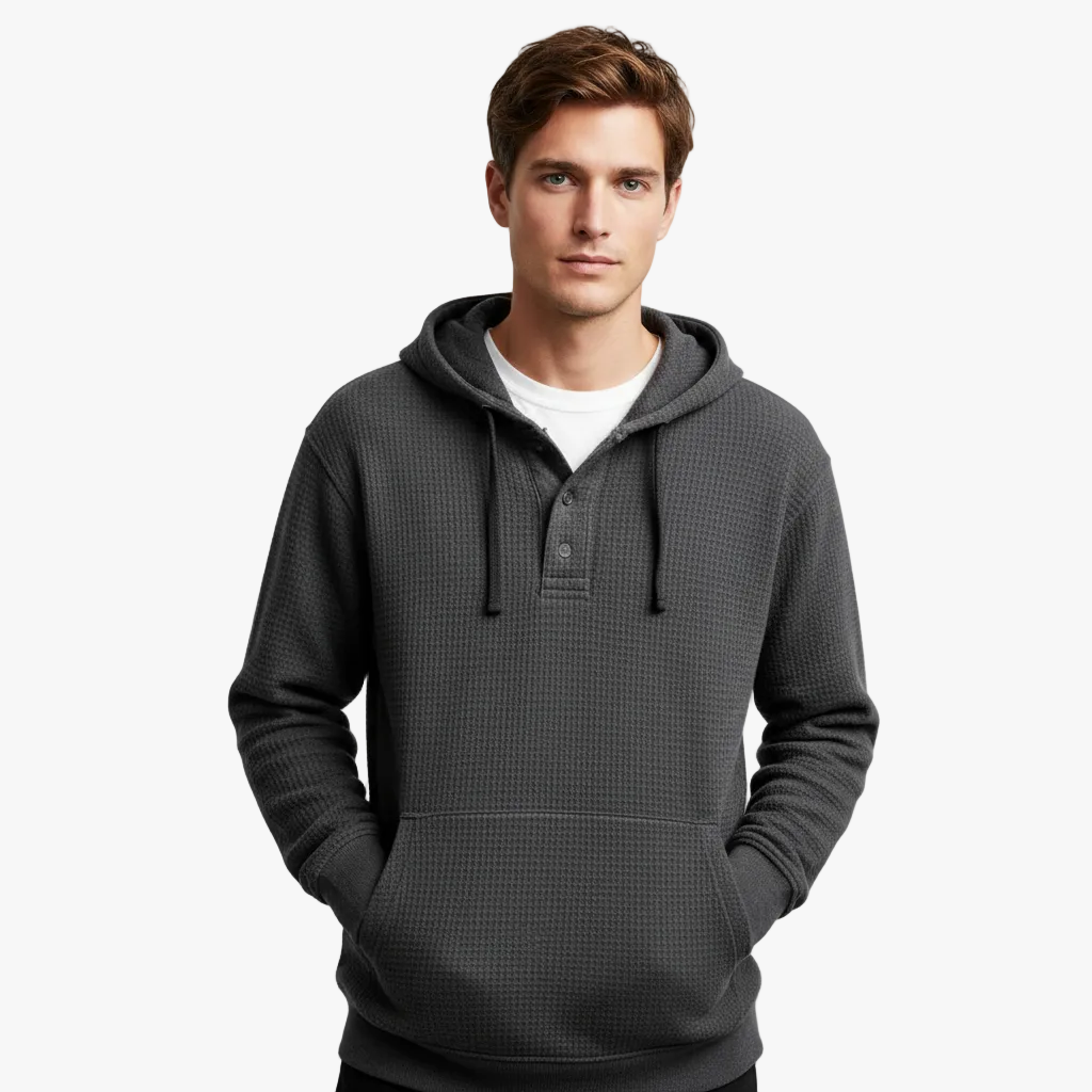 FALUVA Luca Waffle Hoodie Black