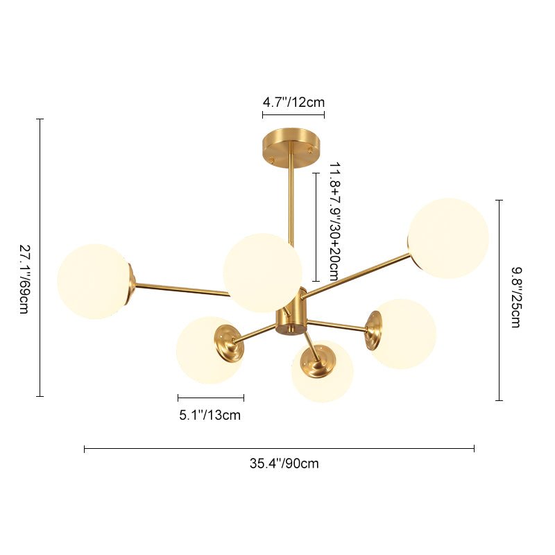 FALUVA Lumi Glass Globe Chandelier - Mid-Century Modern