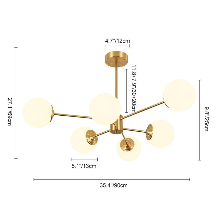 FALUVA Lumi Glass Globe Chandelier - Mid-Century Modern