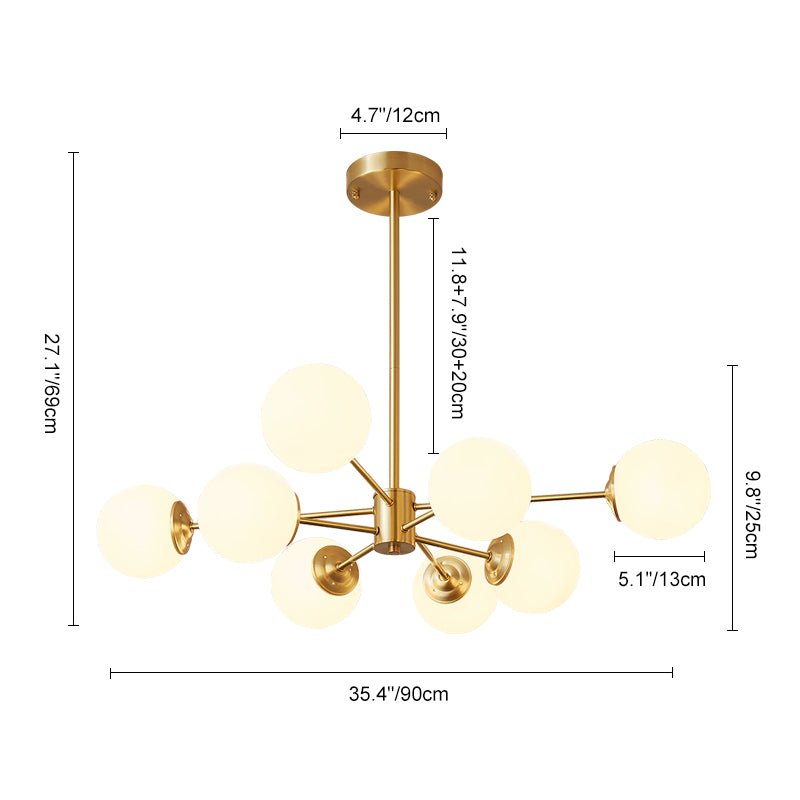 FALUVA Lumi Glass Globe Chandelier - Mid-Century Modern